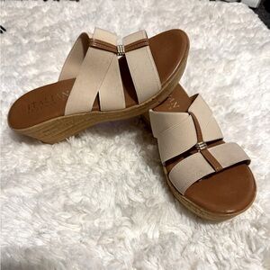 Italian shoemakers wedge sandle, size 8.5
